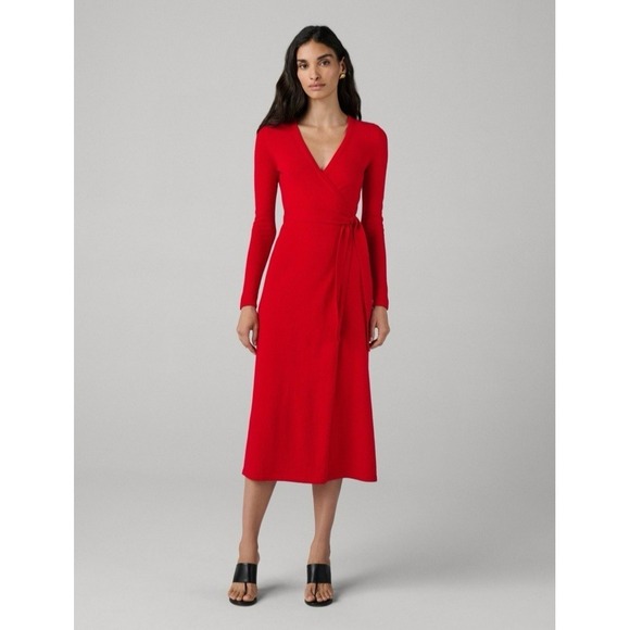 Diane Von Furstenberg Dresses & Skirts - Diane von Furstenberg Merino Cashmere Long Sleeve Sweater Wrap Dress Luxury